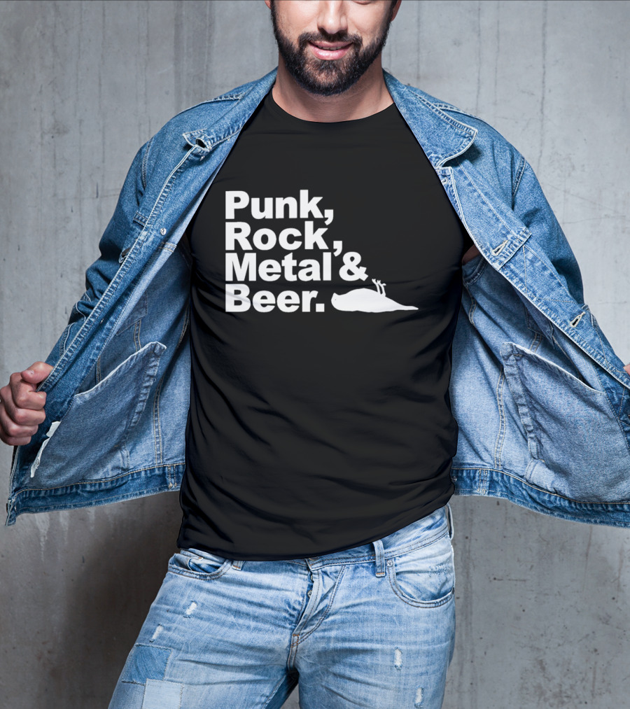 Punk Rock Metal Beer Bird Gesture T-Shirt