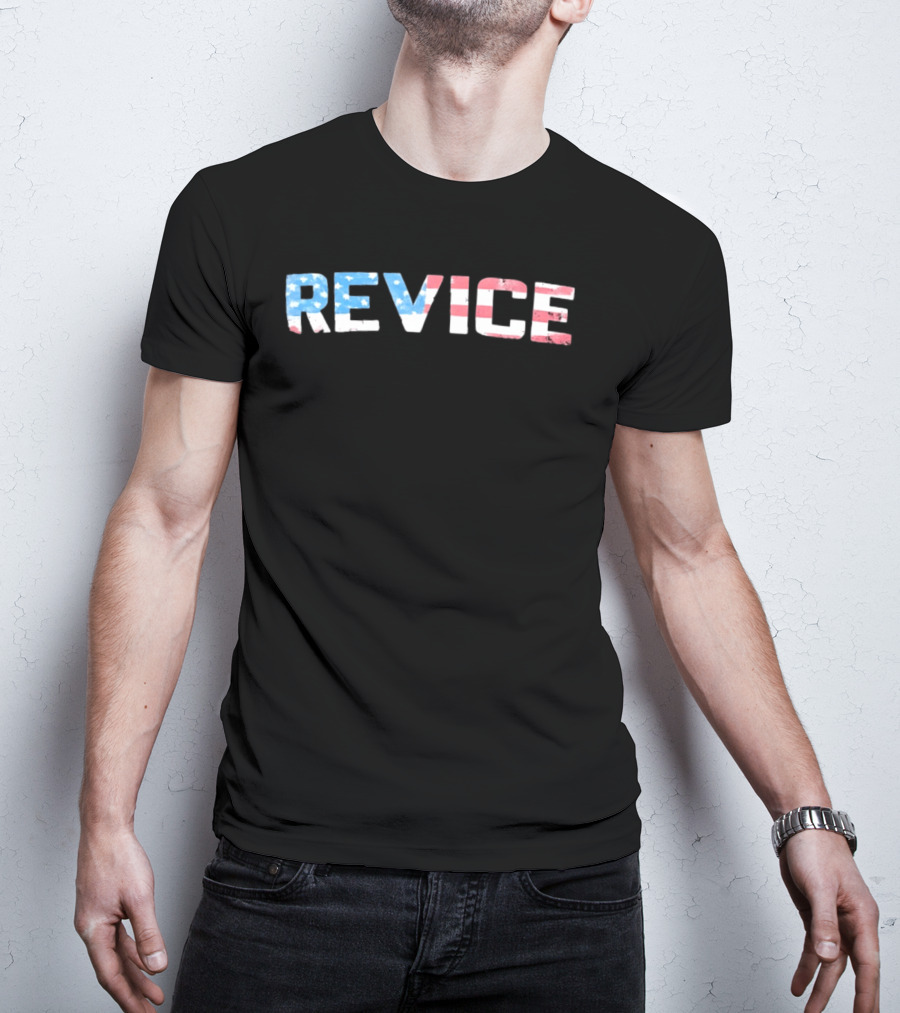 Revice Distressed American Flag USA Patriotic Stars And Stripes T-Shirt