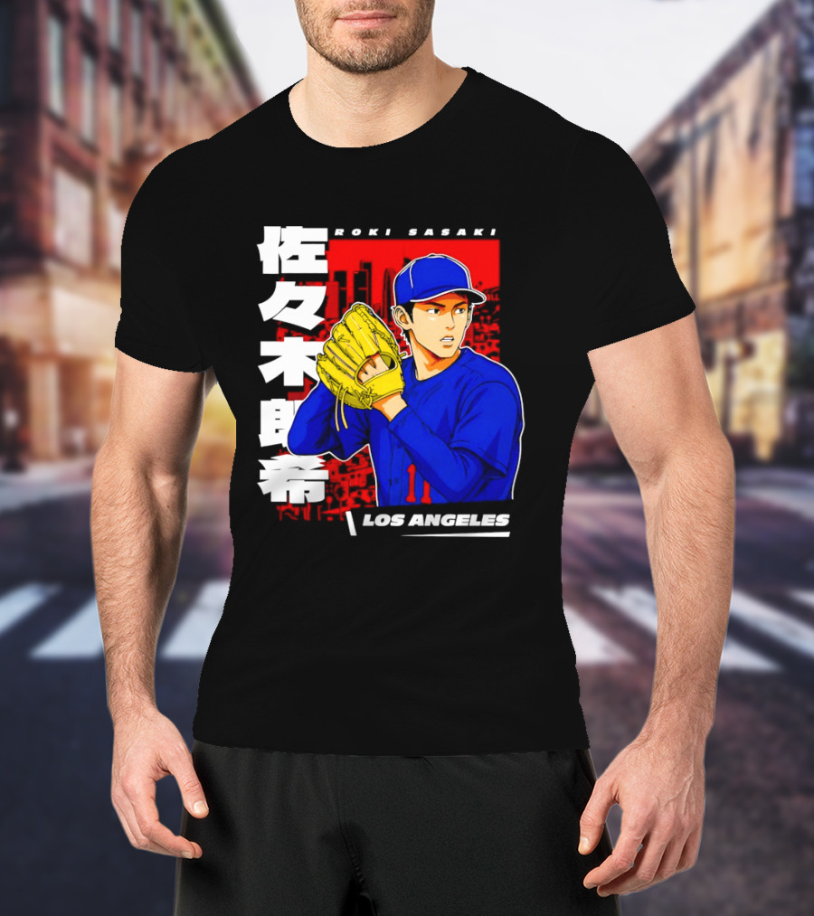Roki Sasaki Los Angeles Baseball Japanese T-Shirt