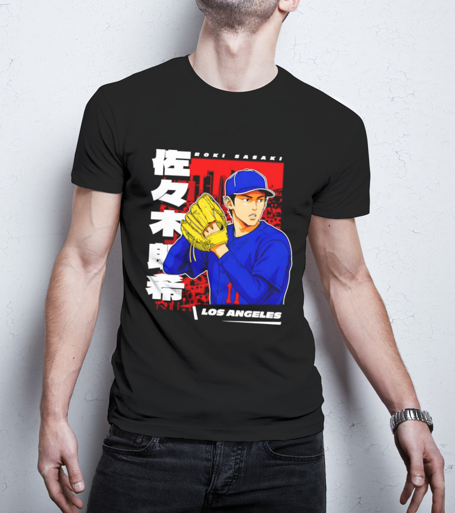 Roki Sasaki Los Angeles Baseball Japanese T-Shirt