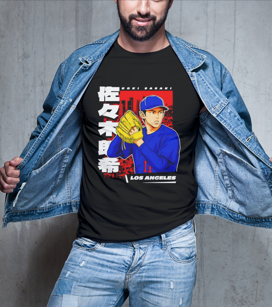 Roki Sasaki Los Angeles Baseball Japanese T-Shirt