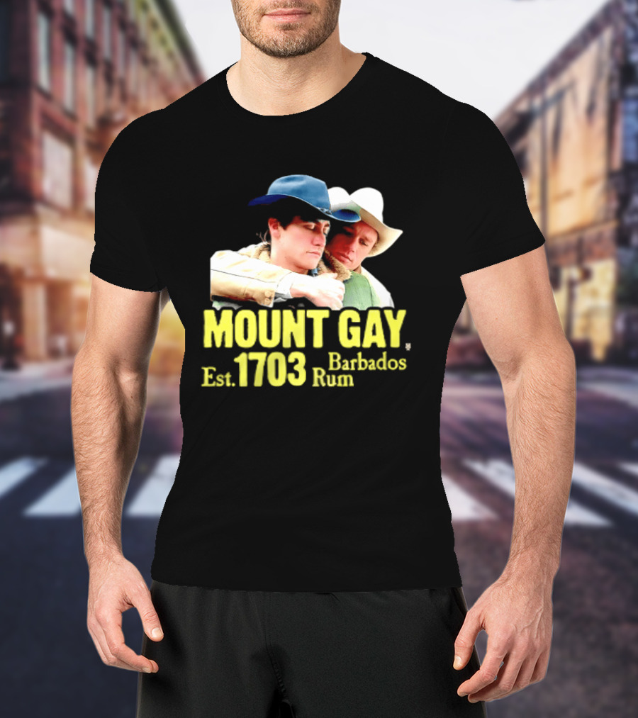 Mount Gay Est 1703 Barbados Rum Brokeback Mountain Cowboys T-Shirt