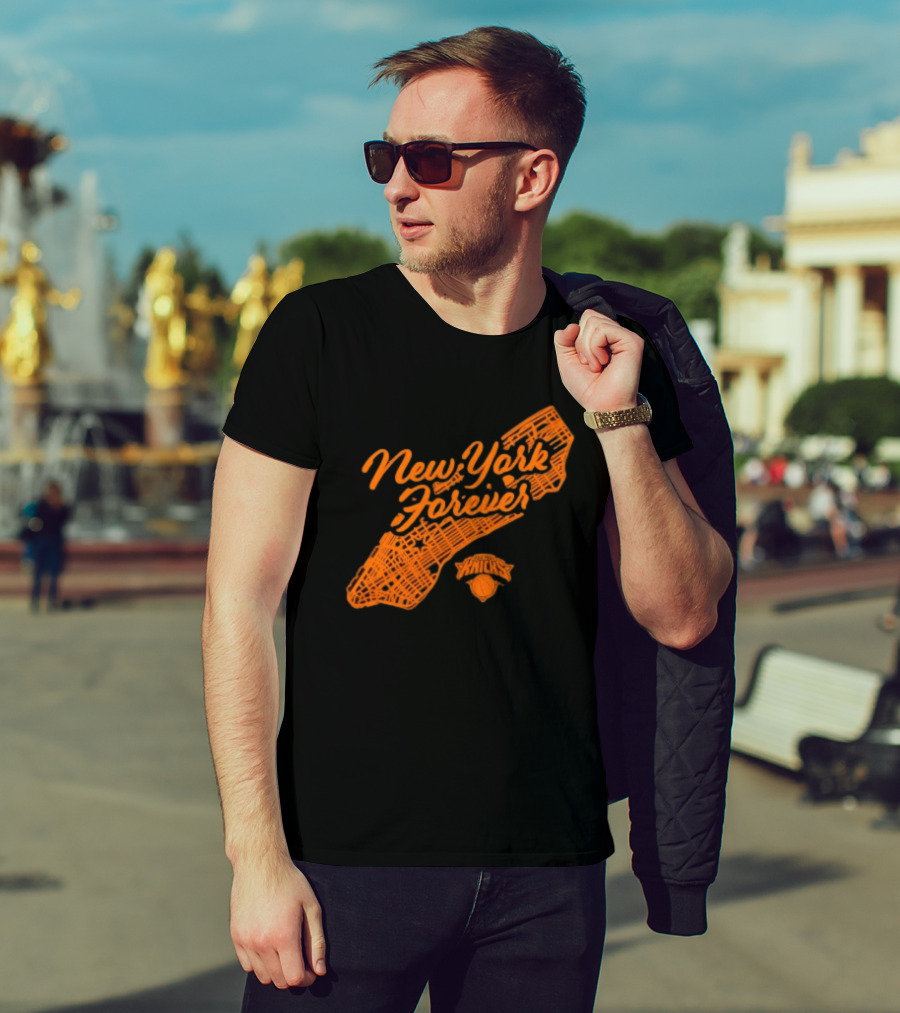 New York Forever Knicks NBA Basketball Map T-Shirt