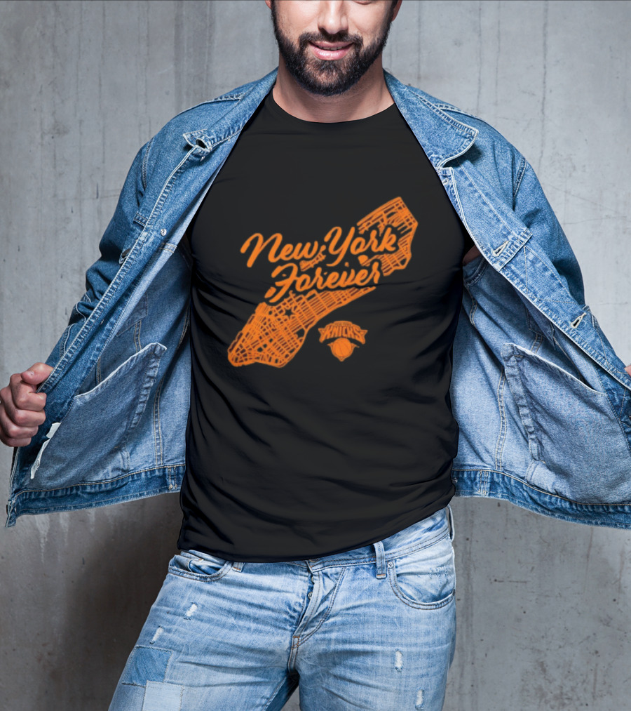 New York Forever Knicks NBA Basketball Map T-Shirt