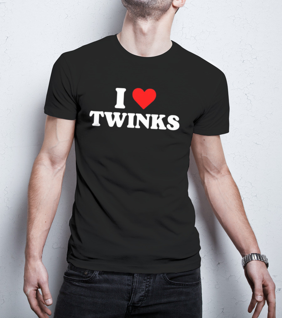 I Love Twinks Heart Symbol LGBTQ Pride Gay Interest T-Shirt