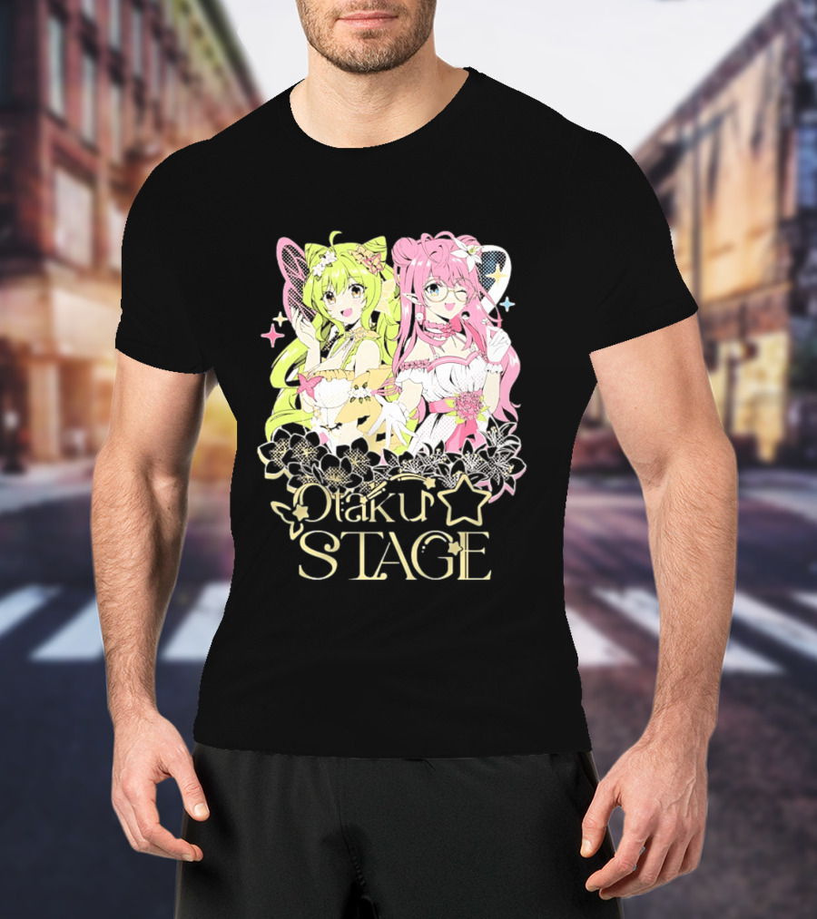 Otaku Stage Manga Kawaii Anime Girls Floral T-Shirt