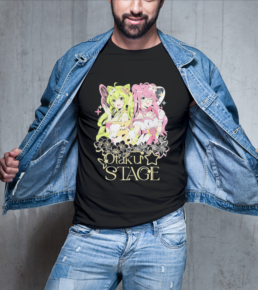Otaku Stage Manga Kawaii Anime Girls Floral T-Shirt
