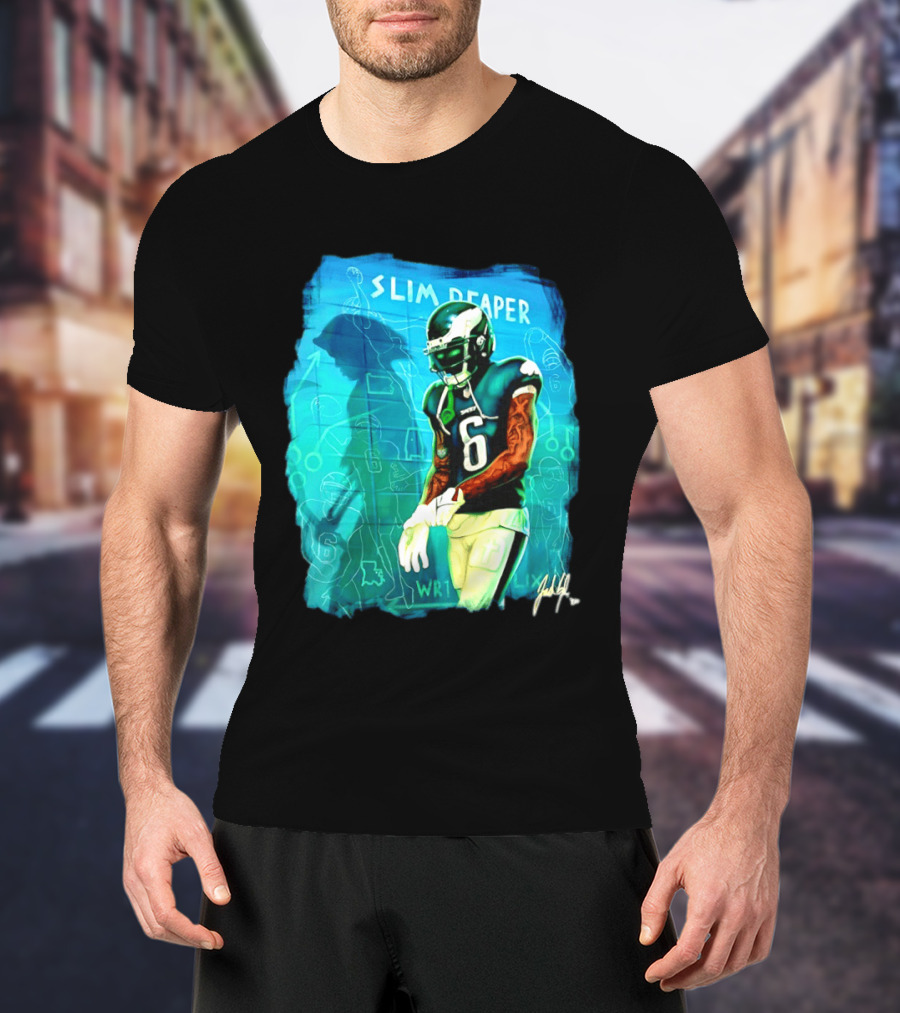 Philadelphia Eagles Devonta Smith Slim Reaper Phantom Six WR1 T-Shirt