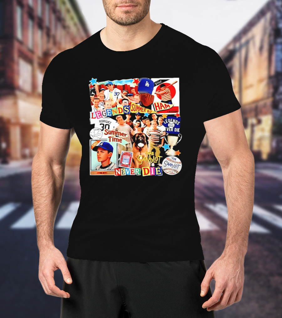 Sandlot Legends Summer 62 Benny The Jet Rodriguez Legends Never Die T-Shirt