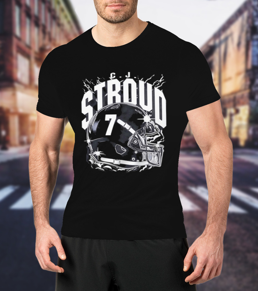Stroud 7 Helmet Houston Texans T-Shirt