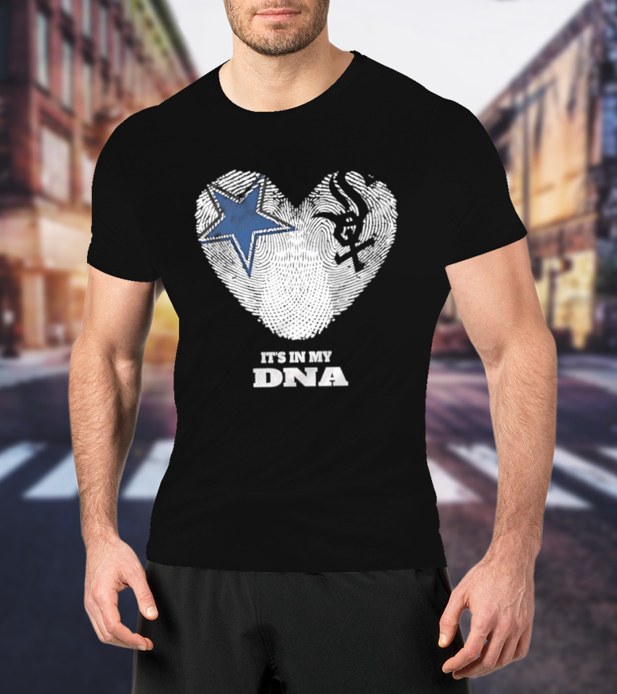 Dallas Cowboys Chicago White Sox It's In My DNA Heart Fingerprint T-Shirt