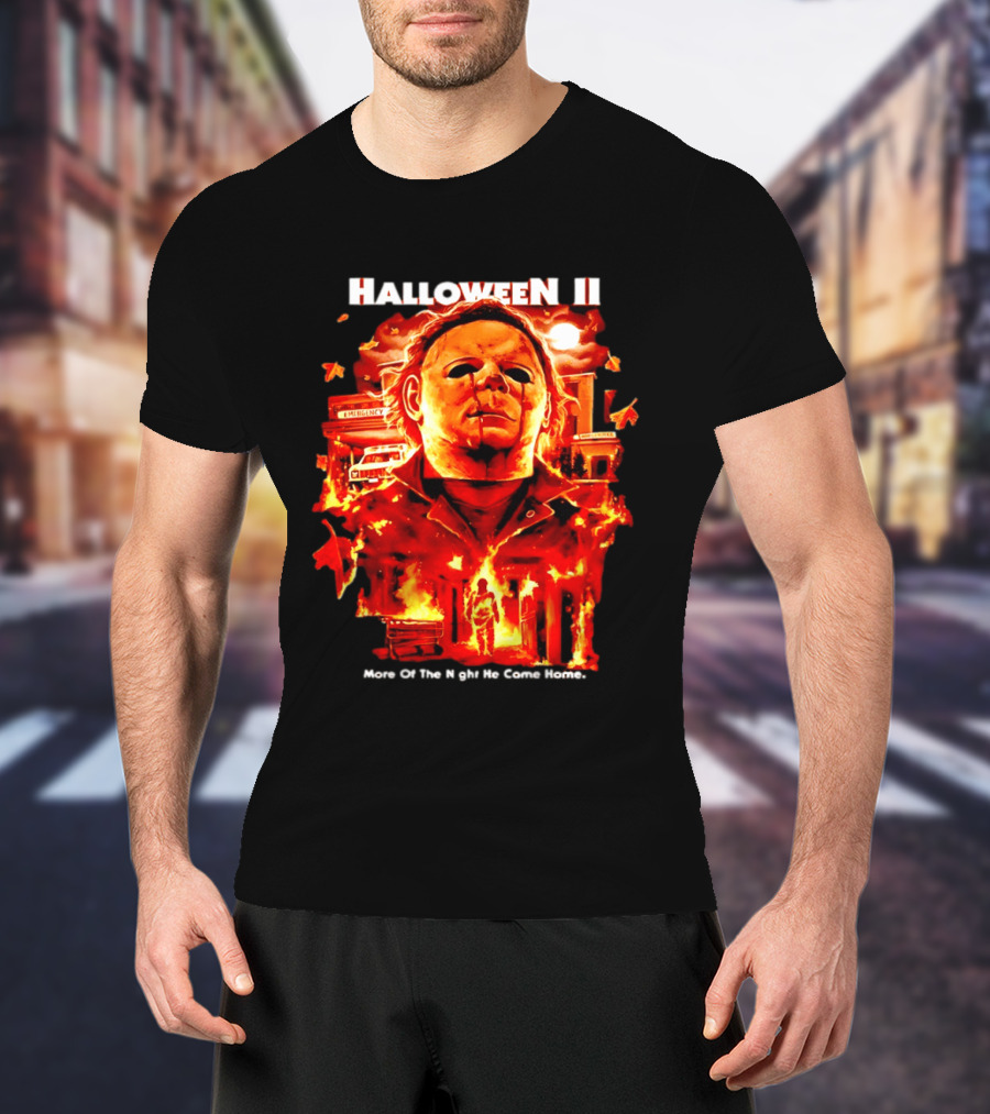 Halloween II Michael Myers Fire Scene More Of The Night He Came Home EMS Car T-Shirt