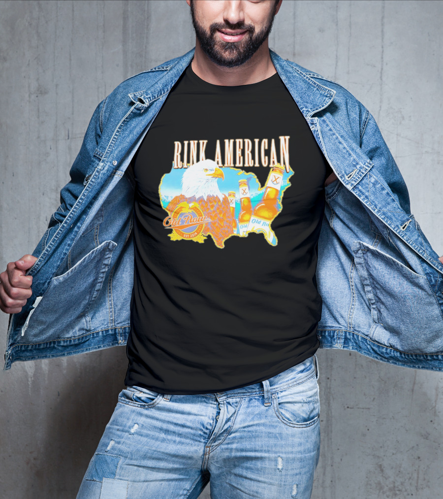Old Row Drink American Bald Eagle Beer USA Map Rink American T-Shirt