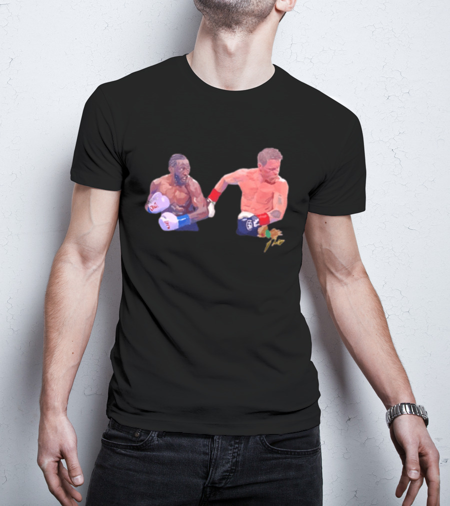 Terence Crawford Canelo Alvarez Boxing Showdown Gloves Raised T-Shirt