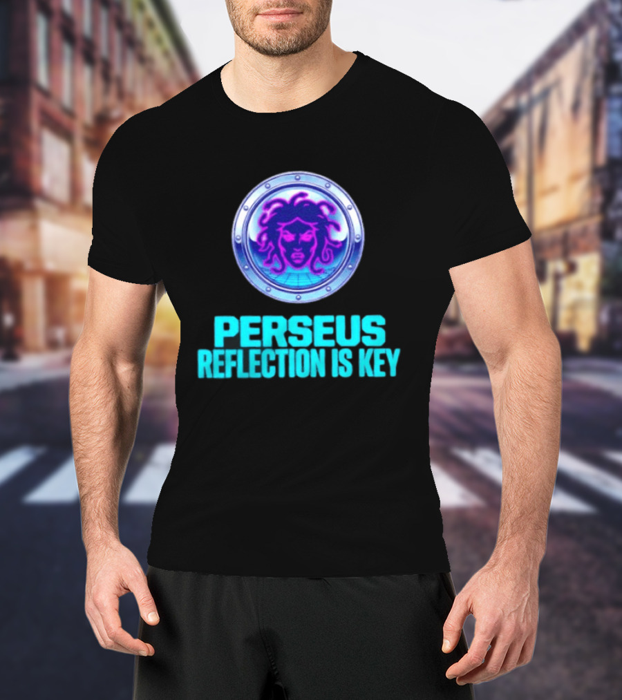 Perseus Reflection Is Key Medusa Mythology Greek Shield T-Shirt