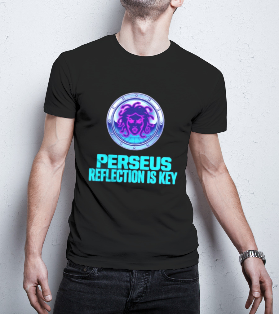 Perseus Reflection Is Key Medusa Mythology Greek Shield T-Shirt