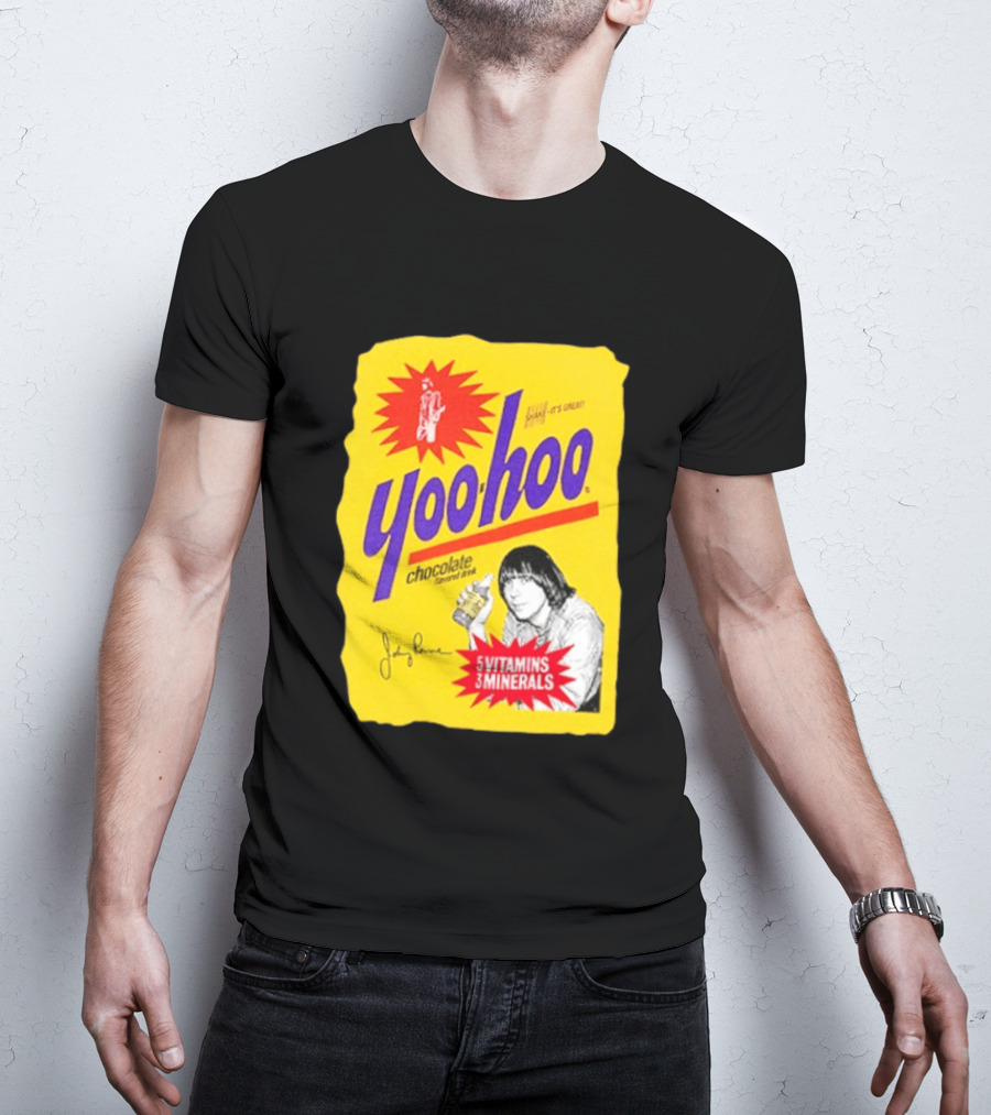Johnny Ramone Yoo Hoo Chocolate Drink 5 Vitamins 3 Minerals T-Shirt