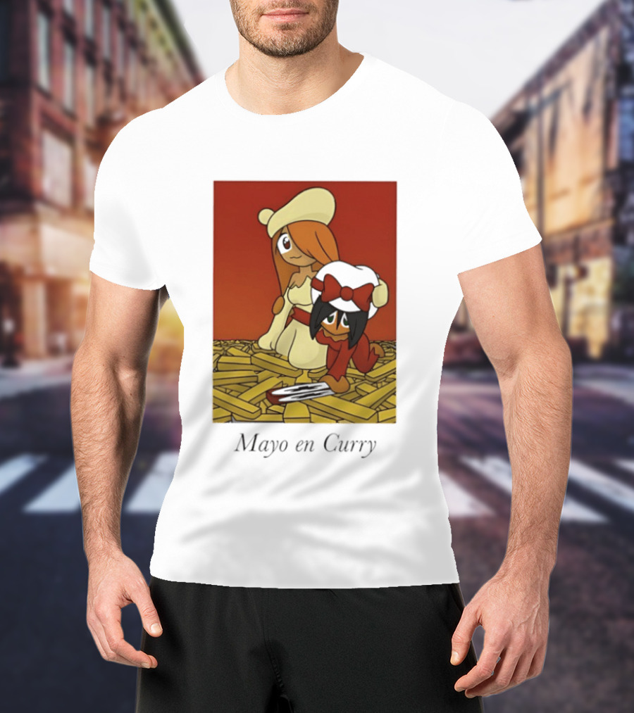 Mayo En Curry Anime Characters On Fries T-Shirt