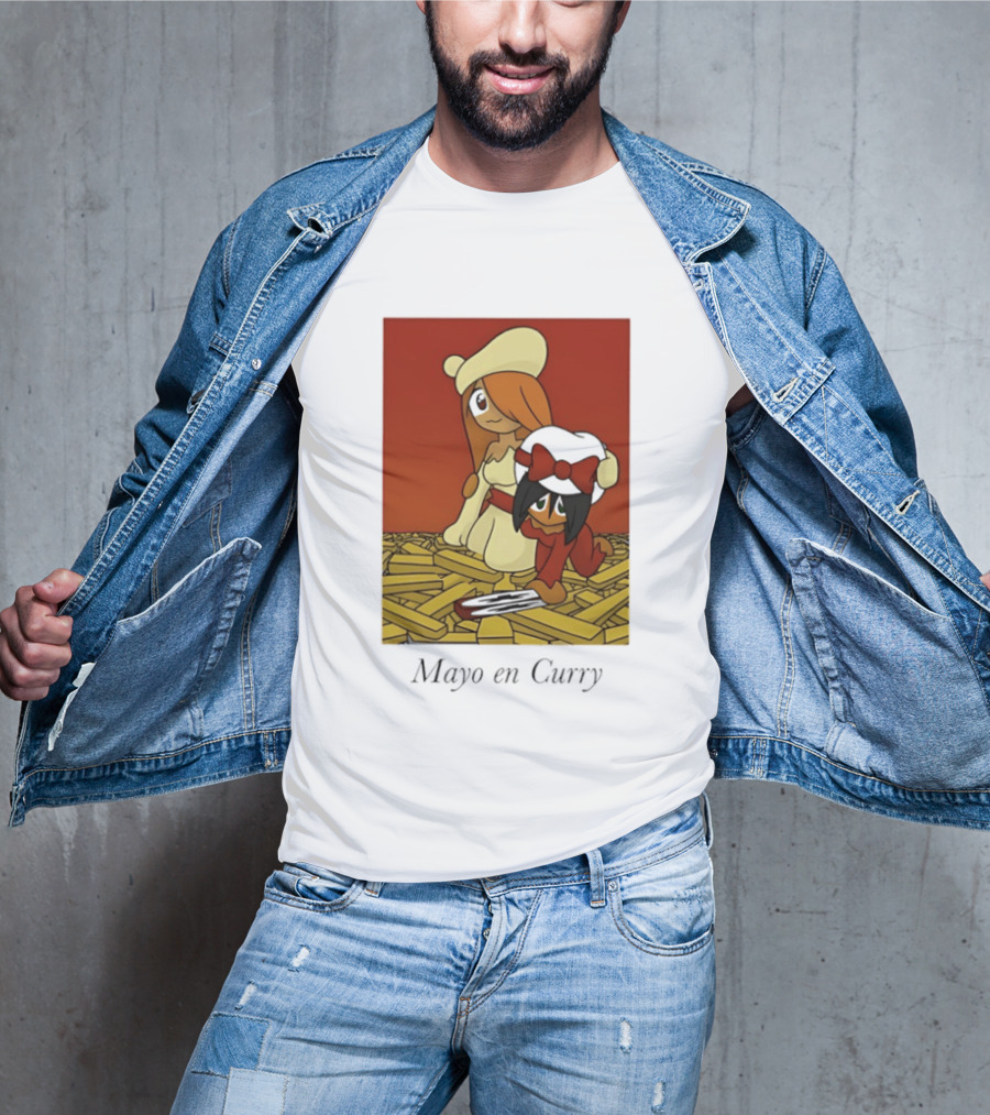 Mayo En Curry Anime Characters On Fries T-Shirt