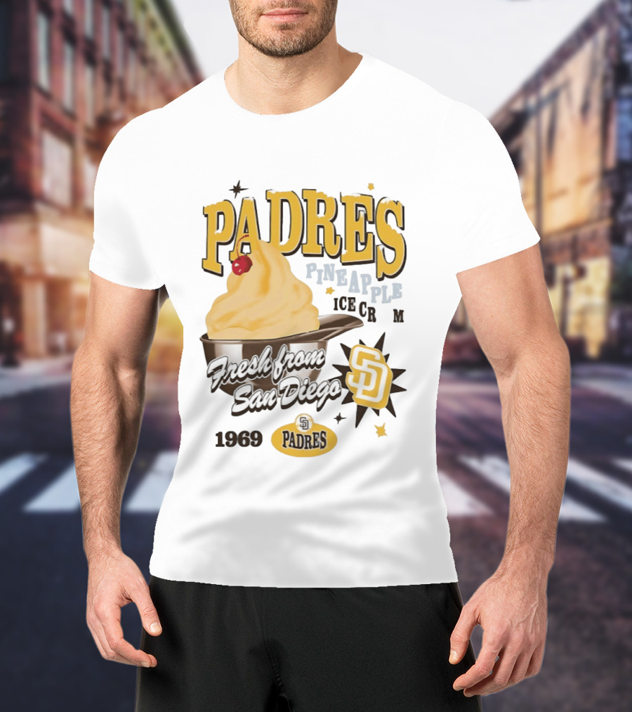 San Diego Padres Pineapple Ice Cream Fresh Since 1969 T-Shirt