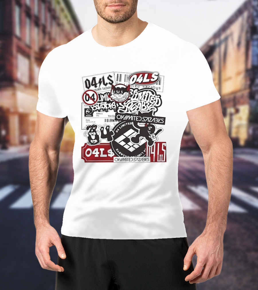 04 Limited Sazabys Sticker Collage Cat Icon O4LS T-Shirt