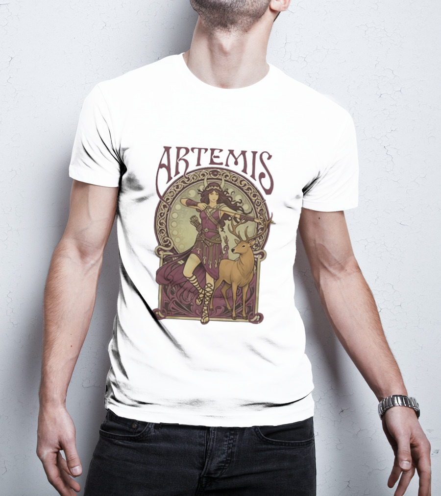 Artemis Greek Goddess Archer With Deer Mythology T-Shirt