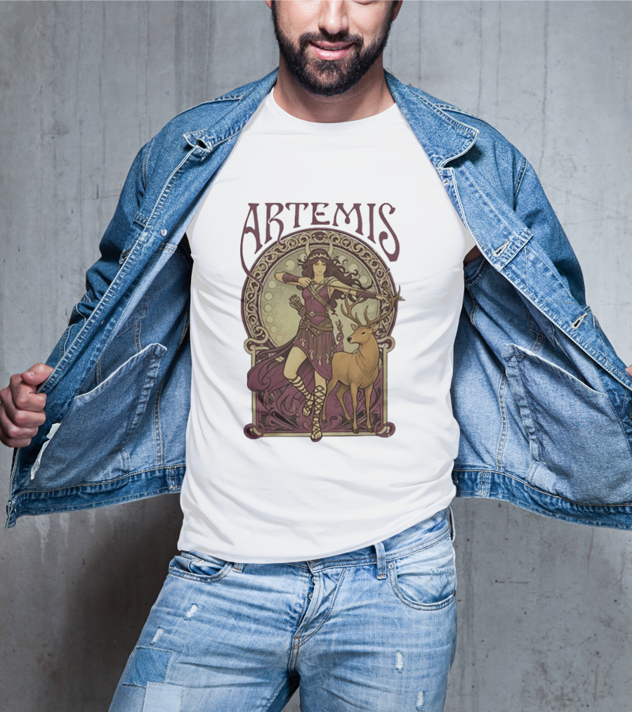 Artemis Greek Goddess Archer With Deer Mythology T-Shirt