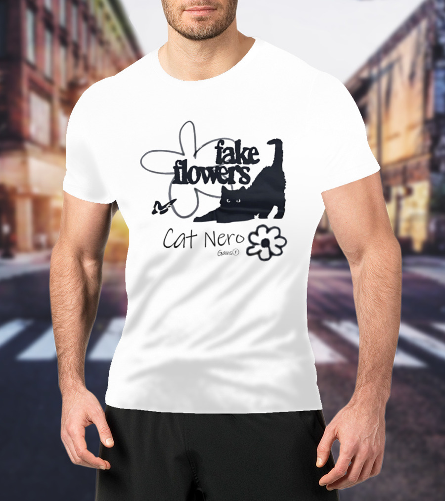 Cat Nero Fake Flowers Gains Floral Aesthetic Butterfly T-Shirt