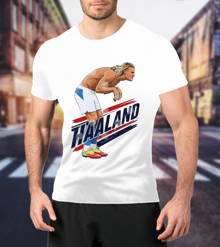 Erling Haaland Celebration Pose With Norway T-Shirt