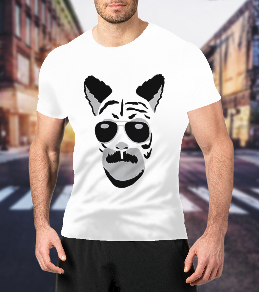 Fallout Tiger Mustache Aviator Sunglasses T-Shirt