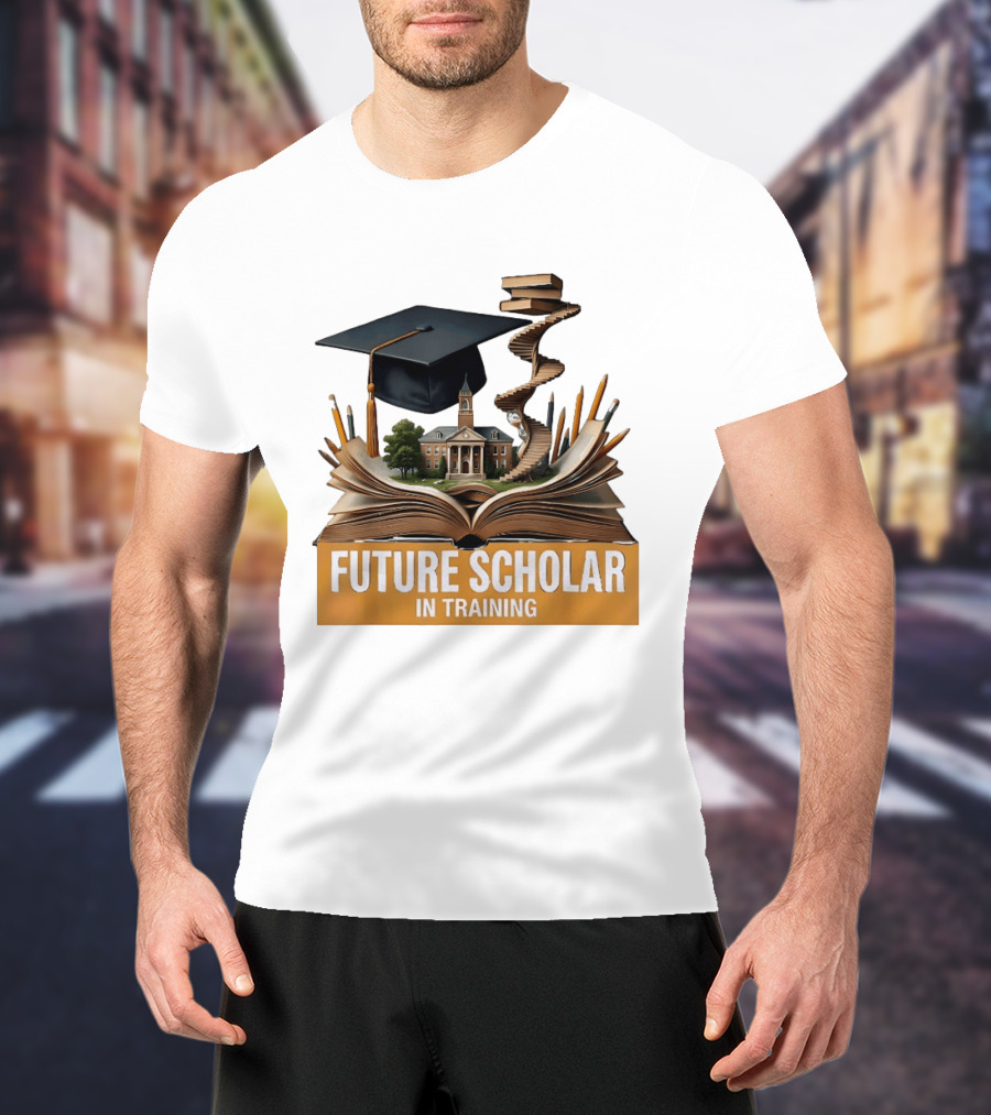 Future Scholar In Training Graduation Cap Books Spiral Notebook T-Shirt