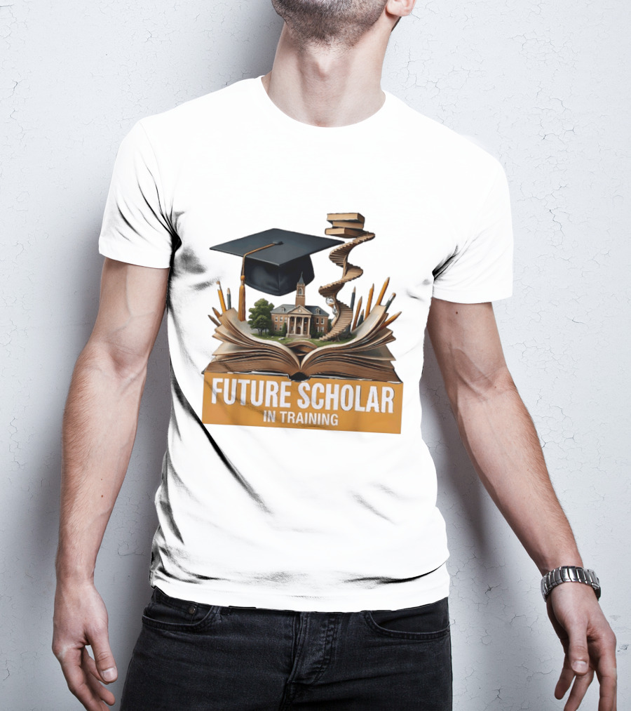 Future Scholar In Training Graduation Cap Books Spiral Notebook T-Shirt