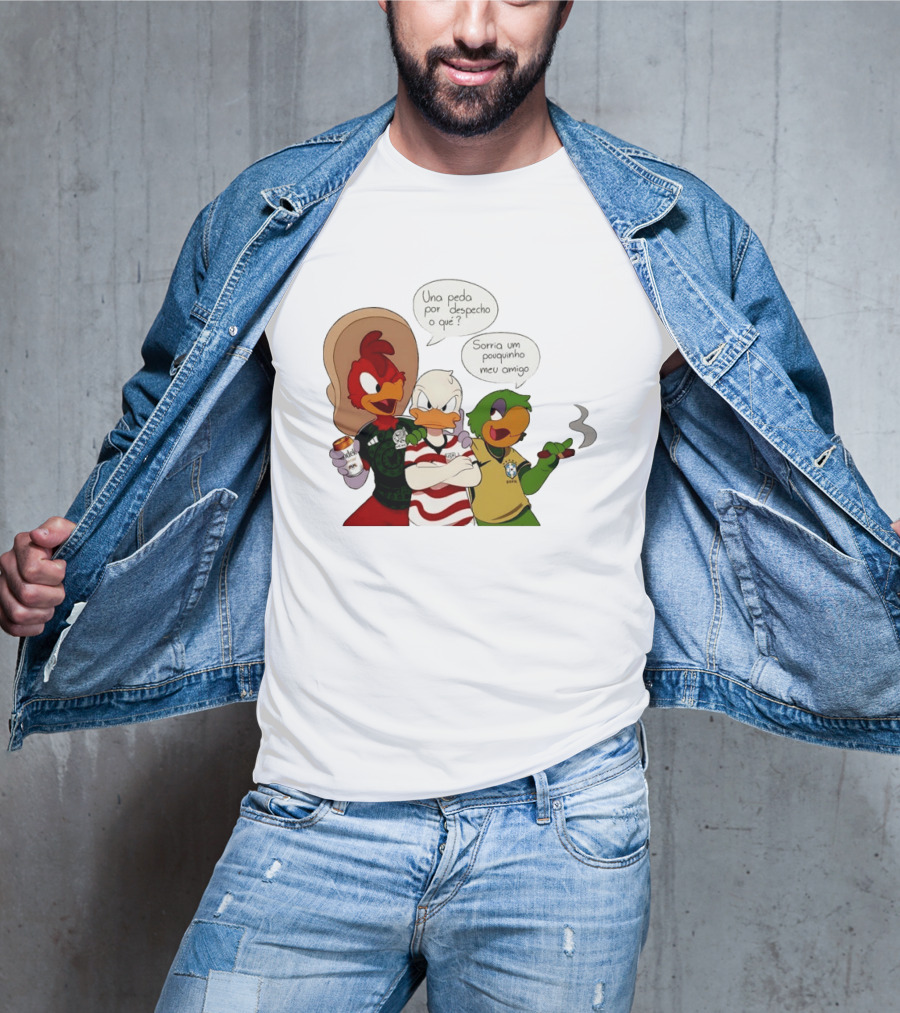 The Three Caballeros Panchito Pistoles Donald Duck José Carioca México USA Brazil Jerseys Soccer Fan Collection T-Shirt