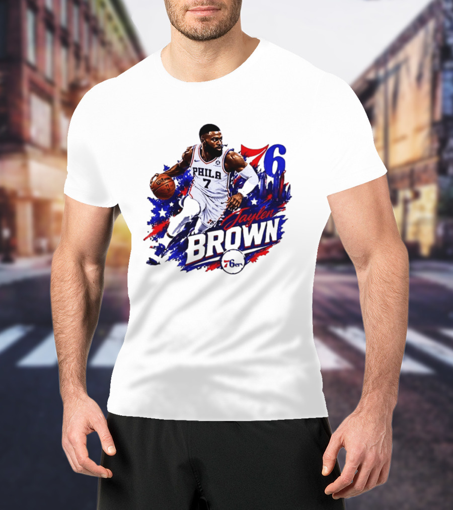 Philadelphia 76ers Jaylen Brown 76 Number 7 Phila Basketball T-Shirt