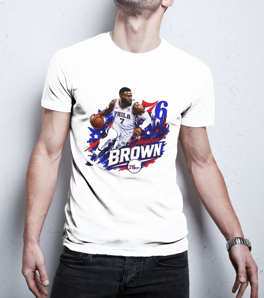Philadelphia 76ers Jaylen Brown 76 Number 7 Phila Basketball T-Shirt