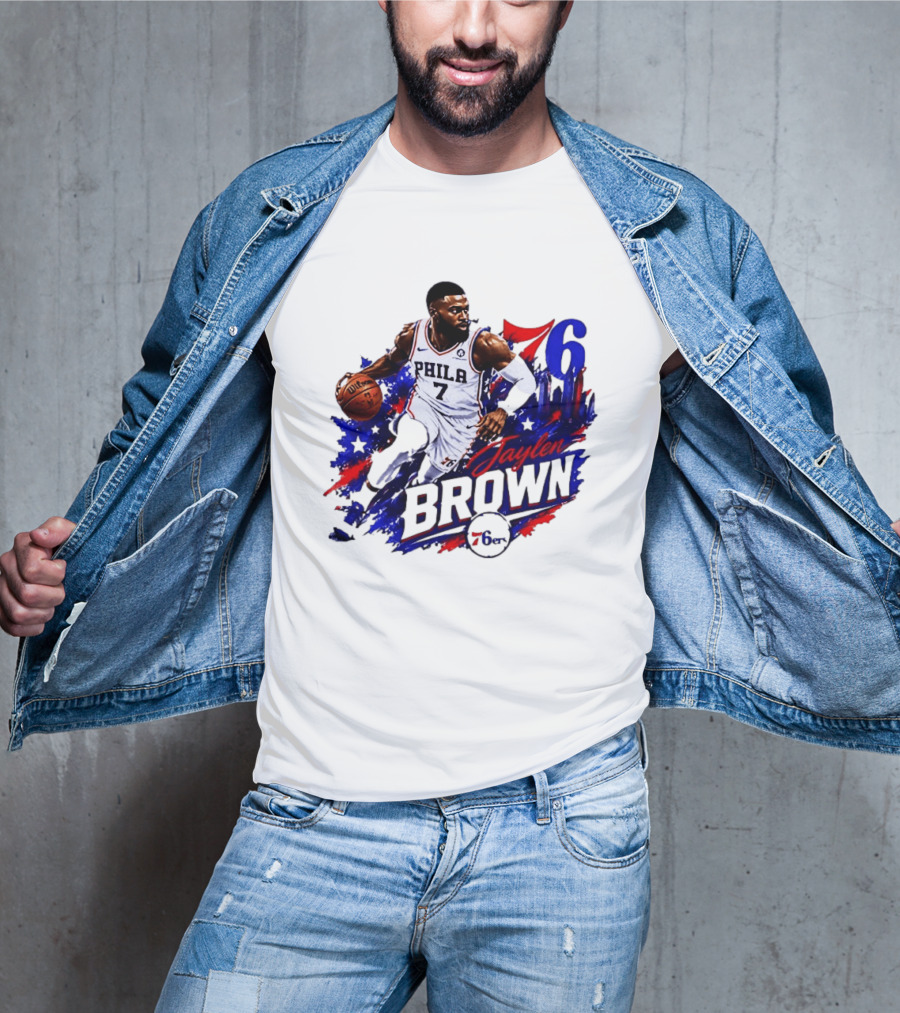 Philadelphia 76ers Jaylen Brown 76 Number 7 Phila Basketball T-Shirt