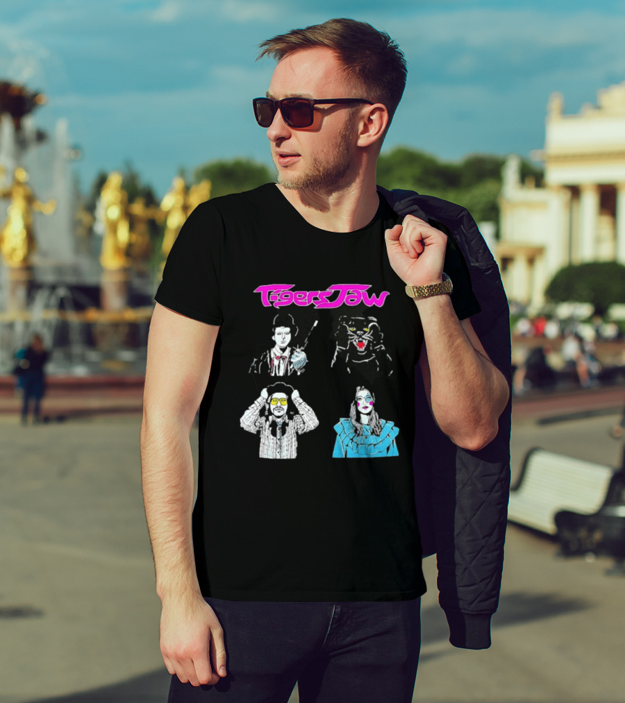 Tigers Jaw Band Members Indie Rock Retro Style Illustrated Portraits T-Shirt