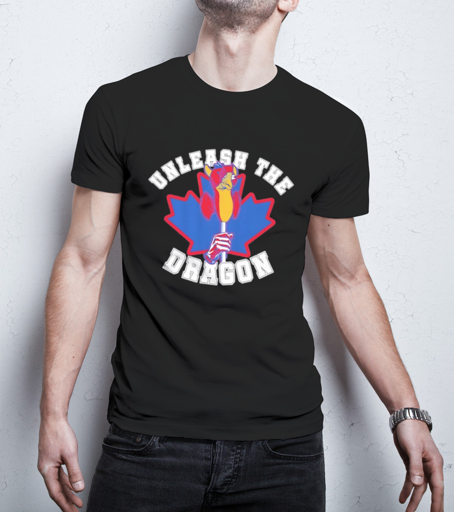 Unleash The Dragon Toronto Blue Jays Home Run Dragon Maple Leaf T-Shirt