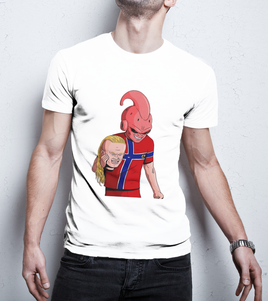 Majin Buu Holding Erling Haaland With Norway Football Jersey T-Shirt
