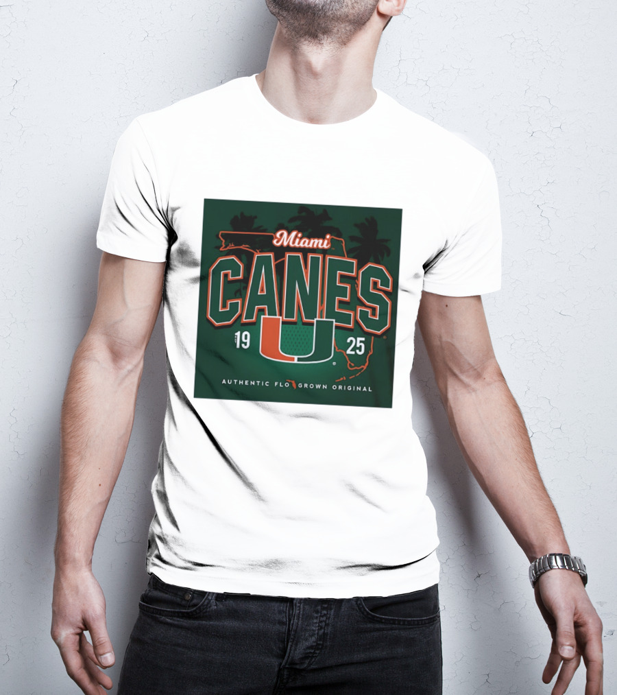 Miami Hurricanes Canes U Authentic Flo Grown 1925 Palm Trees T-Shirt