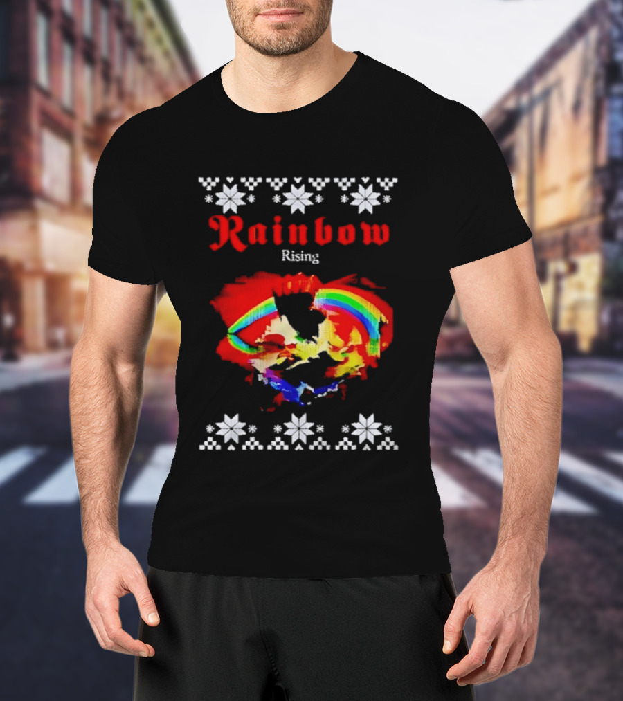 Rainbow Rising Christmas Ugly Sweater Starry T-Shirt