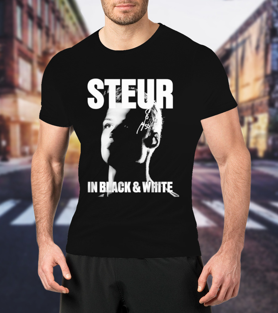 Steur In Black & White Monochrome T-Shirt