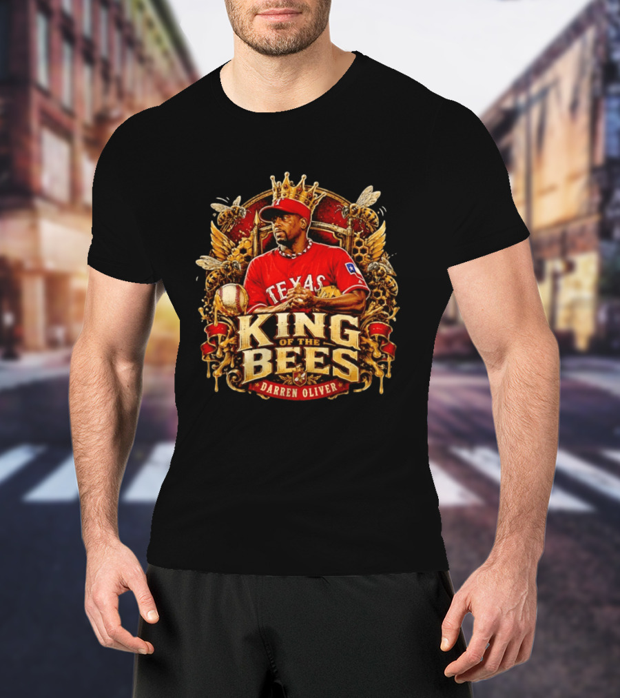 Texas Rangers Darren Oliver King Of The Bees Baseball Legends T-Shirt