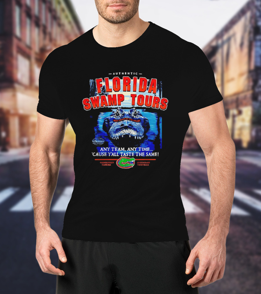 Authentic Florida Swamp Tours Alligator Gainesville Football T-Shirt
