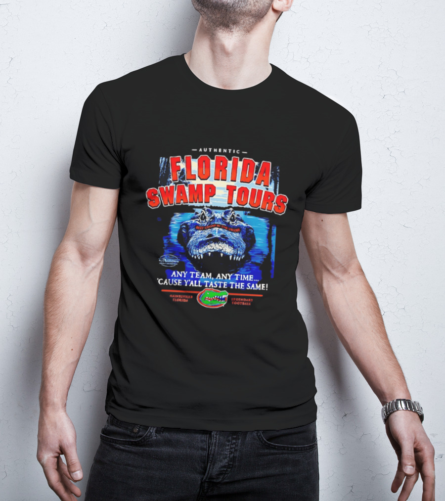 Authentic Florida Swamp Tours Alligator Gainesville Football T-Shirt