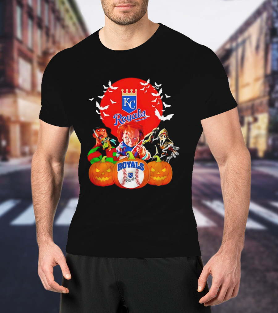 Kansas City Royals Halloween Freddy Krueger Chucky Ghostface T-Shirt