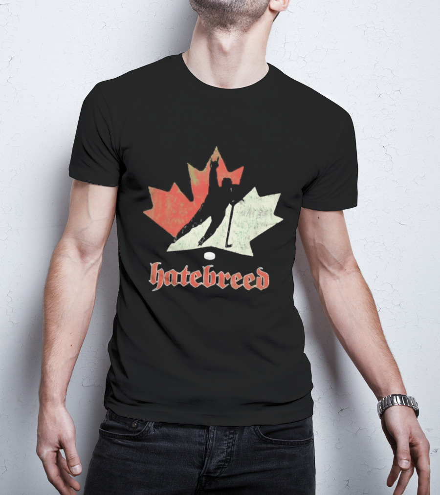 Maple Leaf Hockey Player Hatebreed T-Shirt