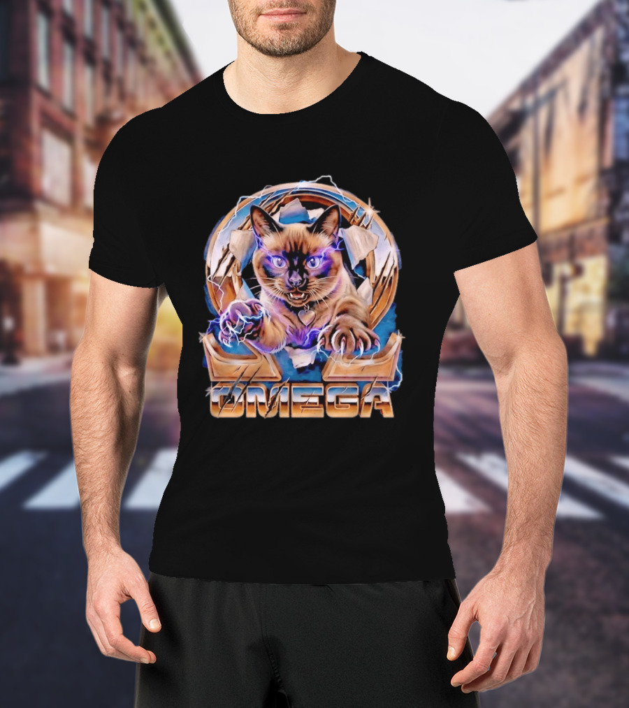 Kenny Omega Electric Cat With Lightning And Omega T-Shirt