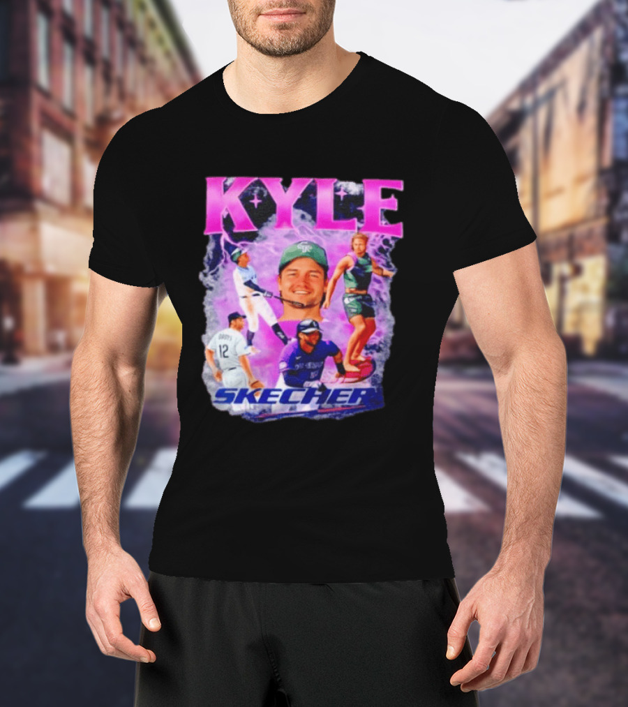 Kyle Groys Skecher Collage Baseball Dodgers > T-Shirt