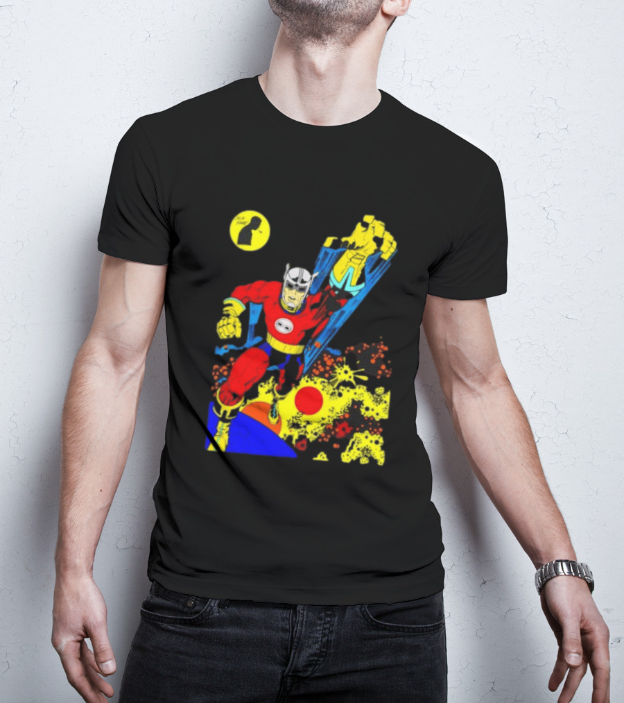 Jack Kirby Galactic Superhero Comic Book Dynamic Action T-Shirt